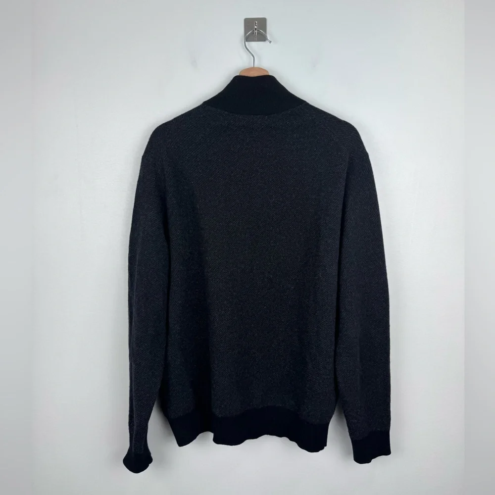 Polo Ralph Lauren Men Grey Regular Fit Wool Quarter Zip Sweater Size XL‎